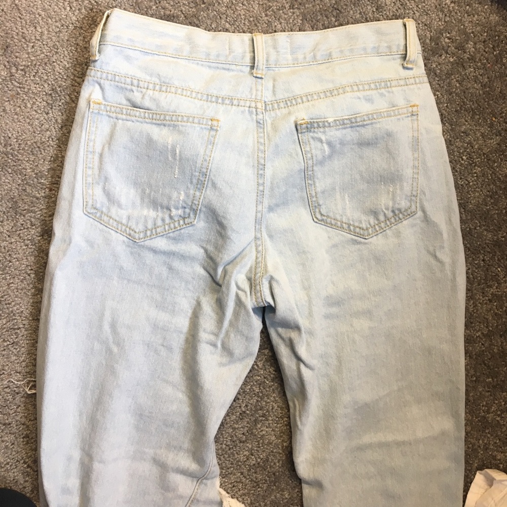 reverse distressed boyfriend jeans