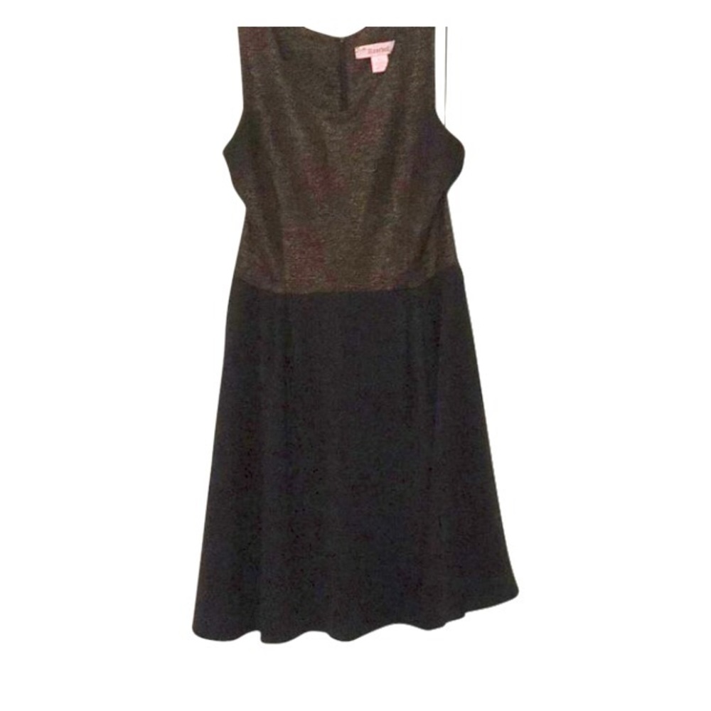Francesca's gold and black dress.