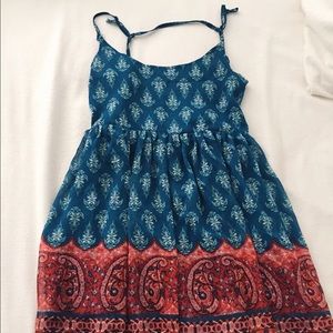 Red & Blue embroidered dress