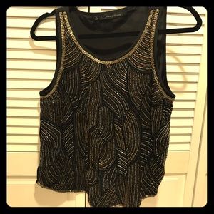 Patterson J. Kincaid beaded silk top