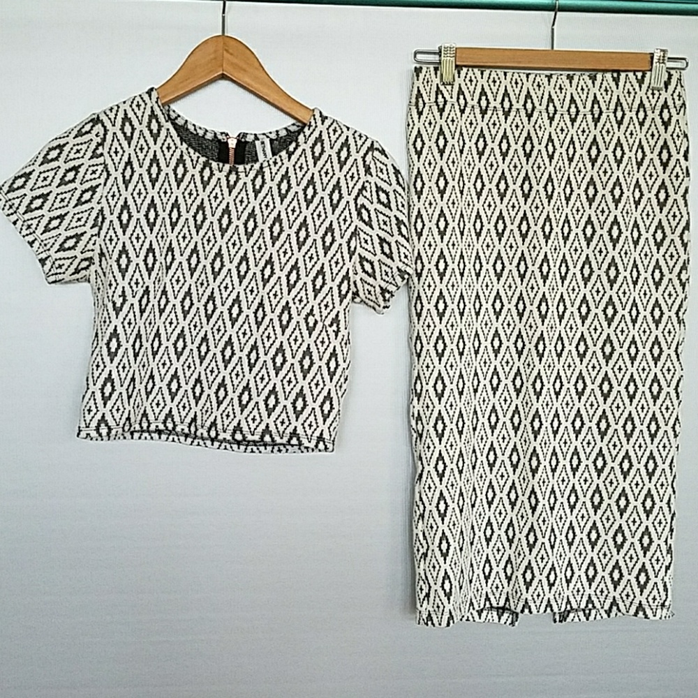 Crop Top with Pencil Skirt Set