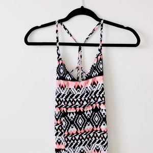 Aztec Print Maxi-dress with Strappy Back
