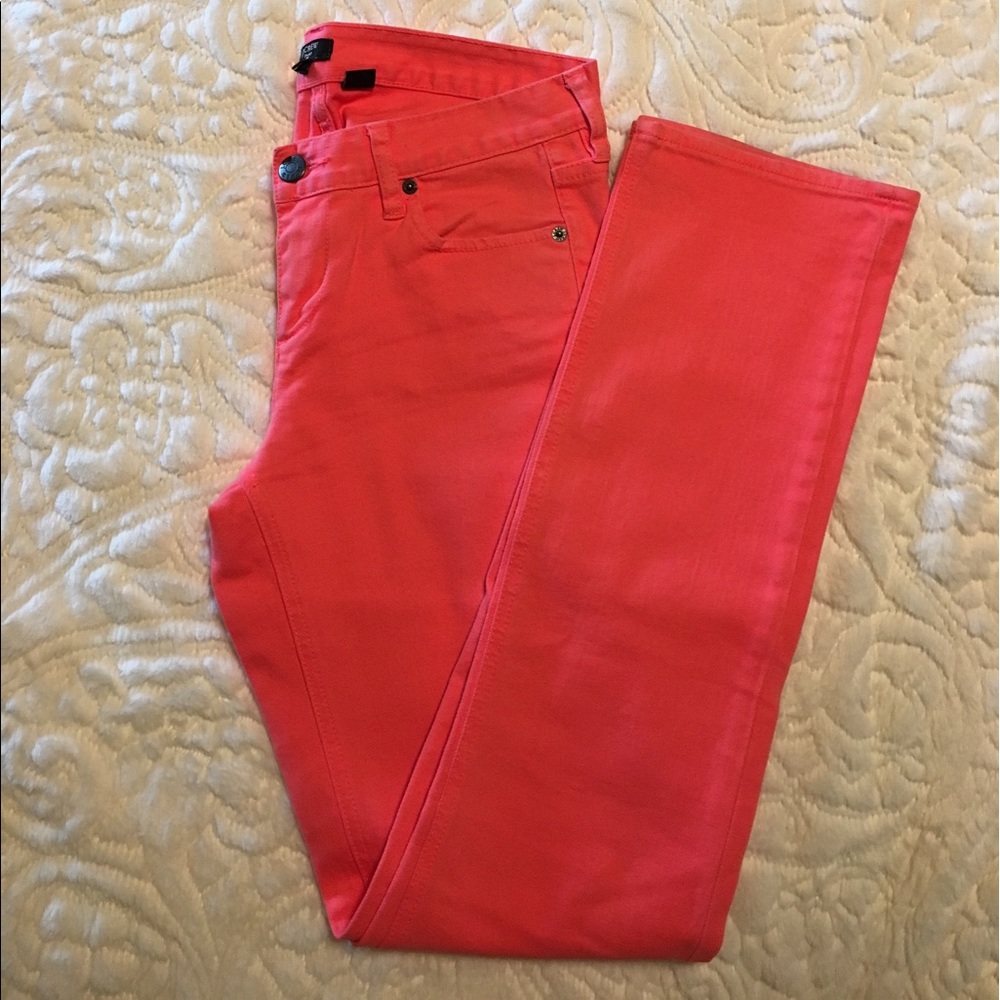 JCrew Matchstick Coral Jeans