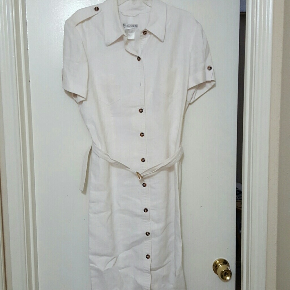 White linen dress