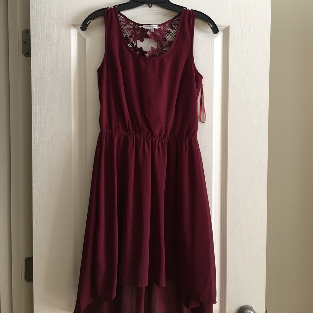 Maroon high low dress