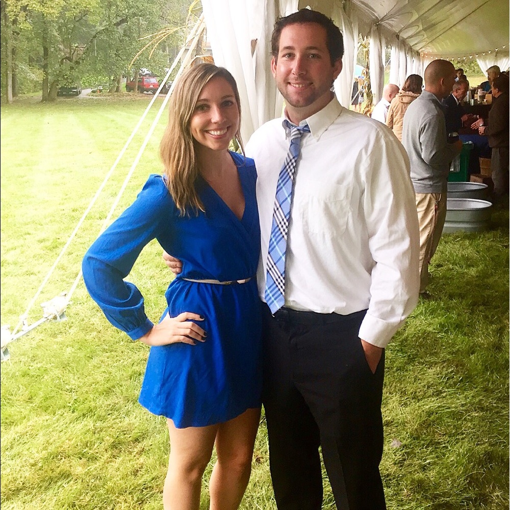 Blue wrap dress