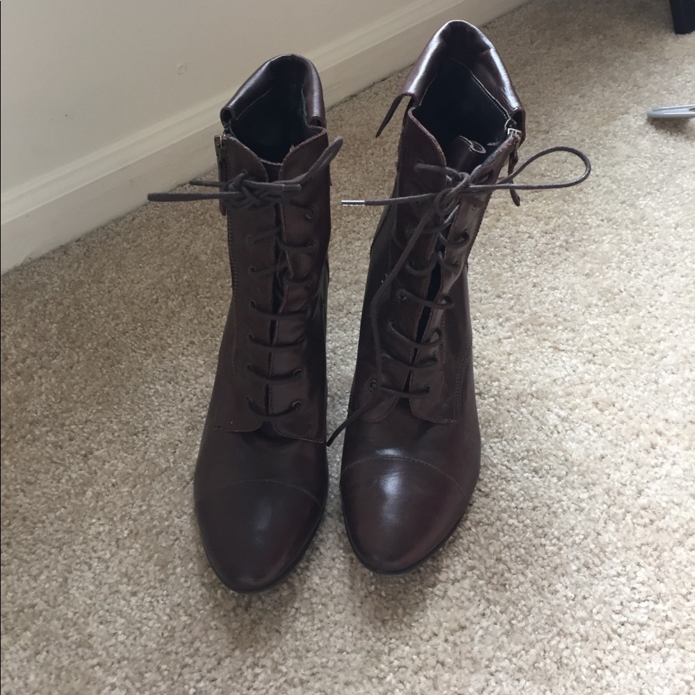 Dark brown leather boots