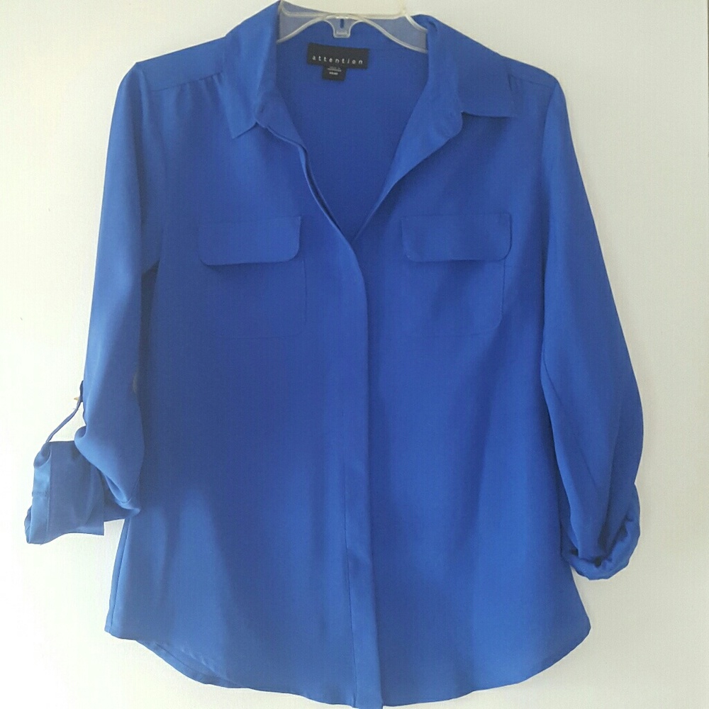 Bright blue blouse NWOT