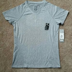 New Adidas women's gray vneck short sleeve tee