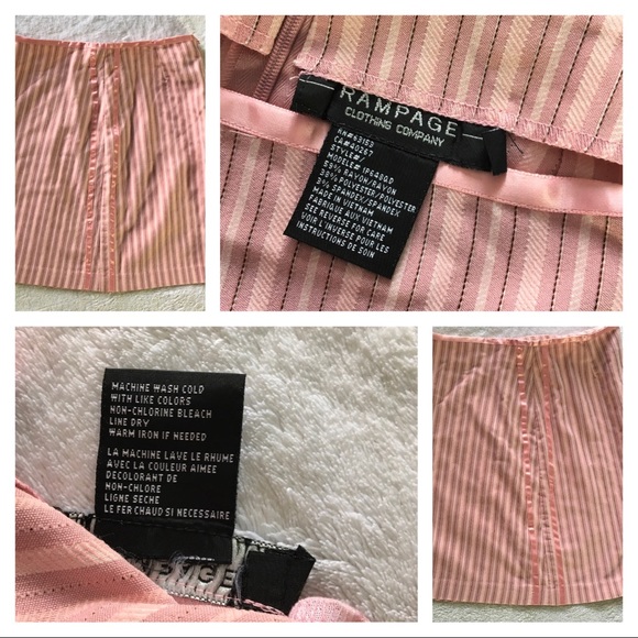 Size 3 Rampage skirt-pink w/ black & white stripes - Picture 3 of 6