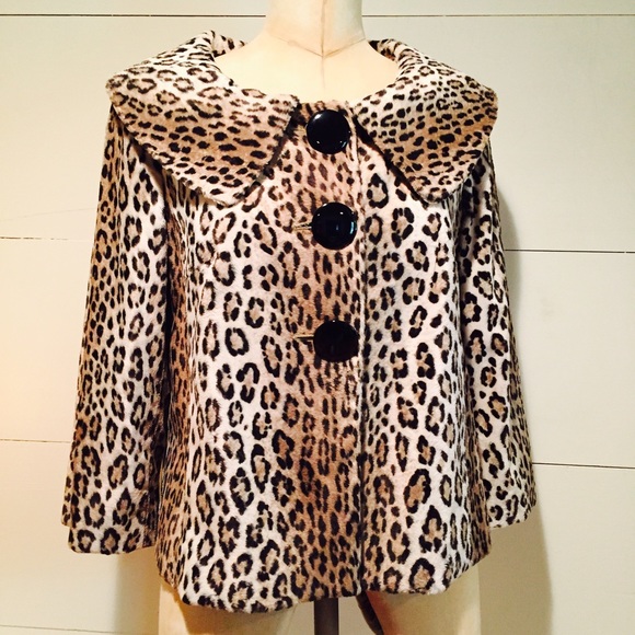 Milly Leopard Swing Pea Coat - Picture 2 of 7
