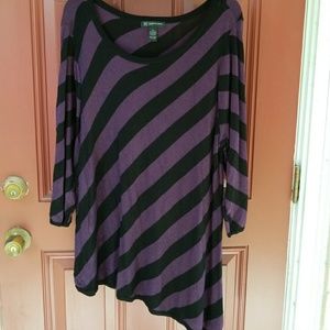 Purple and black asymmetrical sweater