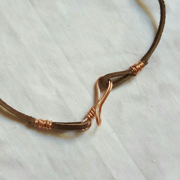 Wire Wrapped Raw Ruby w/Turquoise Necklace - Picture 4 of 8