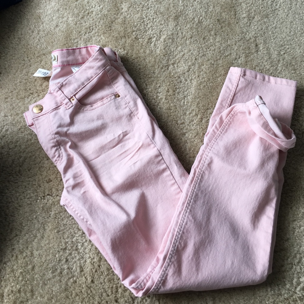 Girls soft denim in light pink