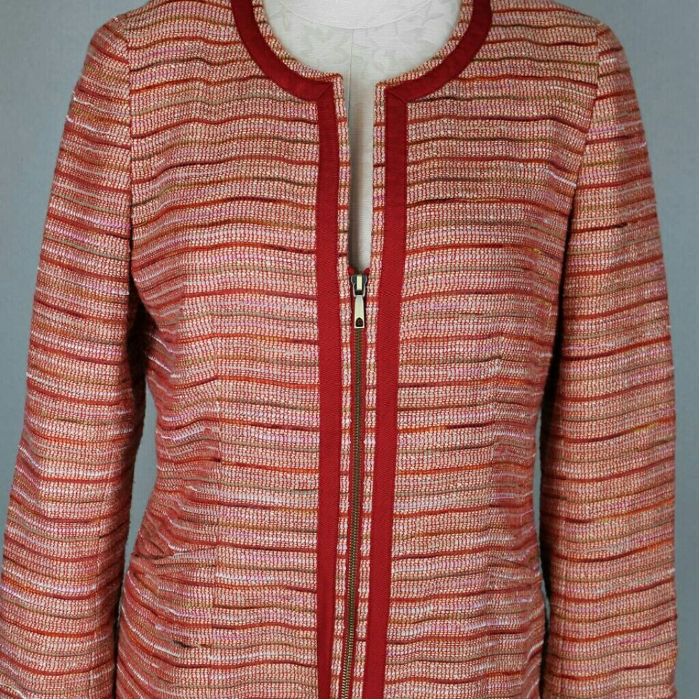 Lafayette 148 NY Red Zip Jacket 6