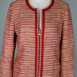 Lafayette 148 NY Red Zip Jacket 6