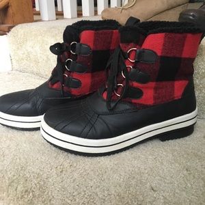 Comfy plaid boots!!