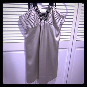 BCBG silk dress with beading.