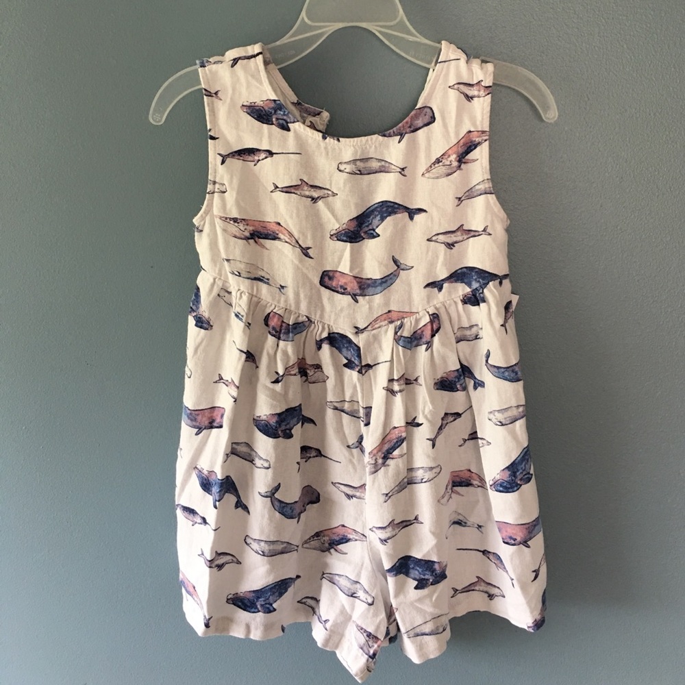 GIRLS 5T whale romper.