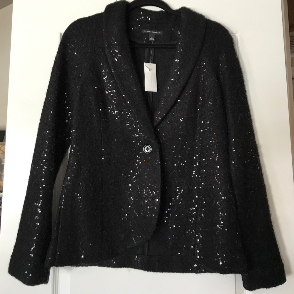 NWT Sequin Black Banana Republic blazer