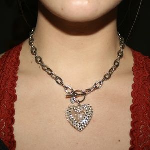 Tarina Tarantino Crystal Heart Toggle Necklace