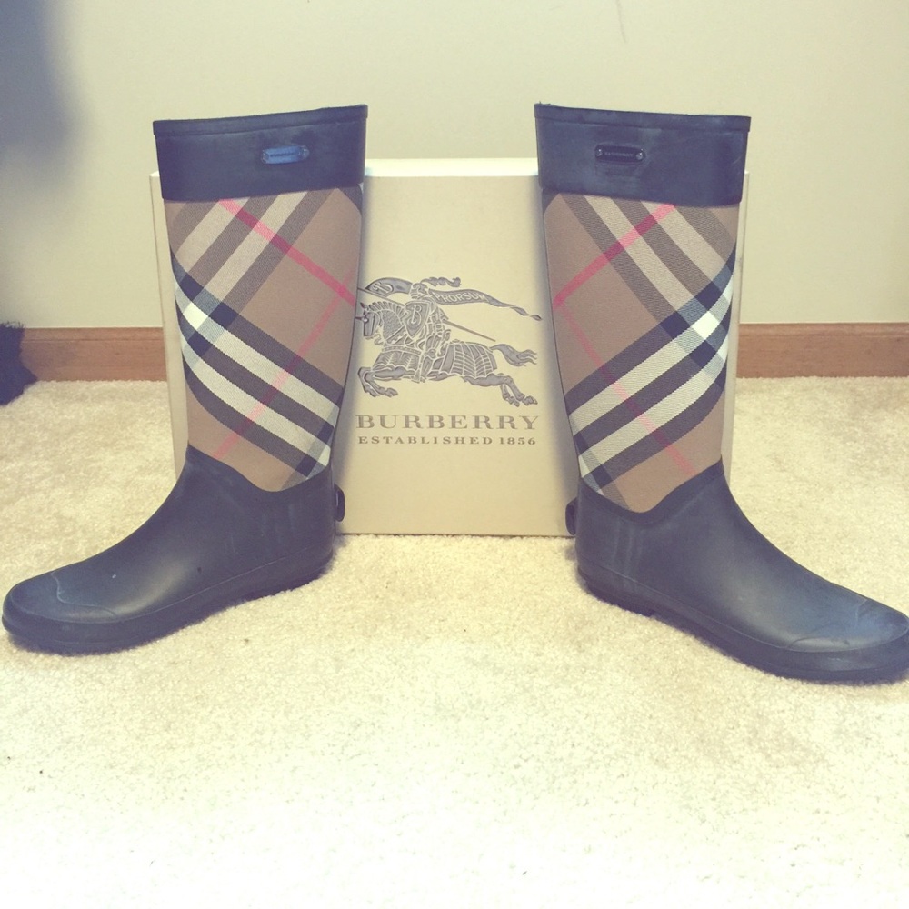 Burberry rain boots