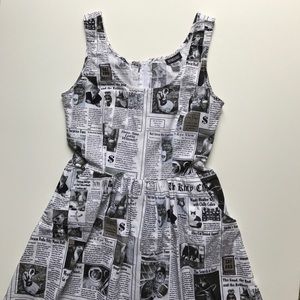 Cat newsprint dress