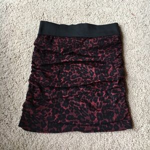Red Leopard Mini Skirt