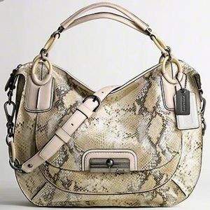 Coach "Kristin" Python embossed satchel saddle bag