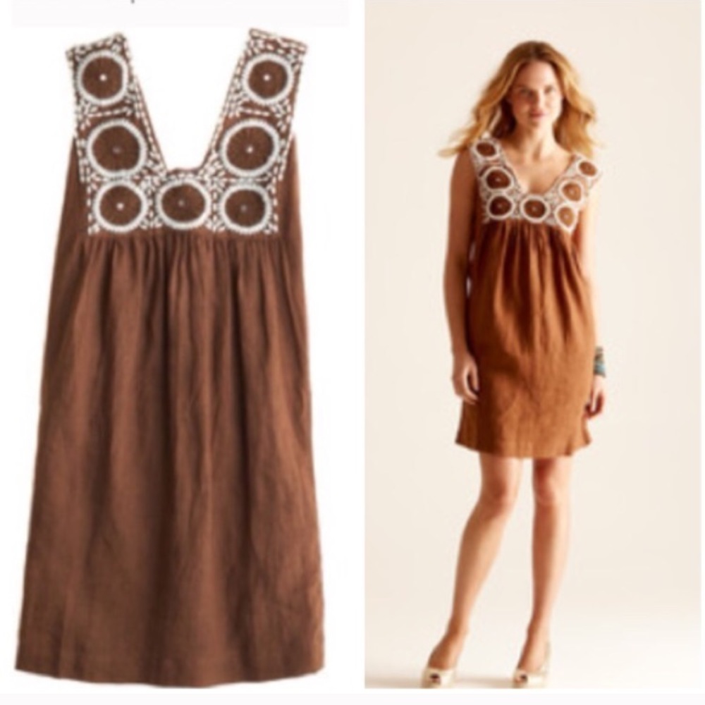 Sz S brown linen CALYPSO St. Barth dress