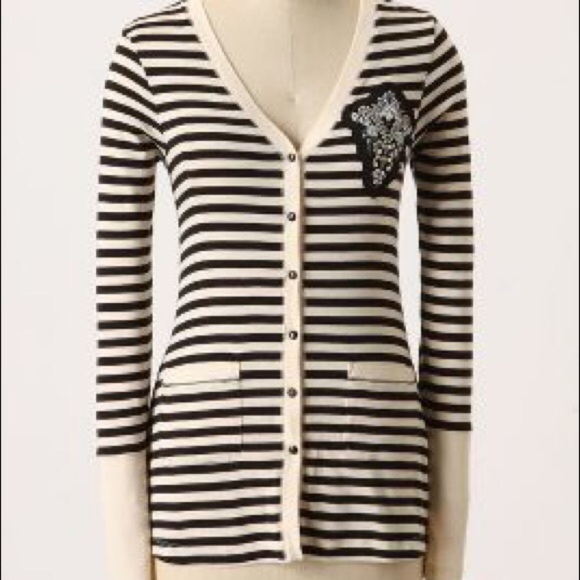 Anthropologie Sweaters - ANTHROPOLOGIE Sequin Striped Art School Cardigan