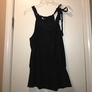Black sleeveless blouse
