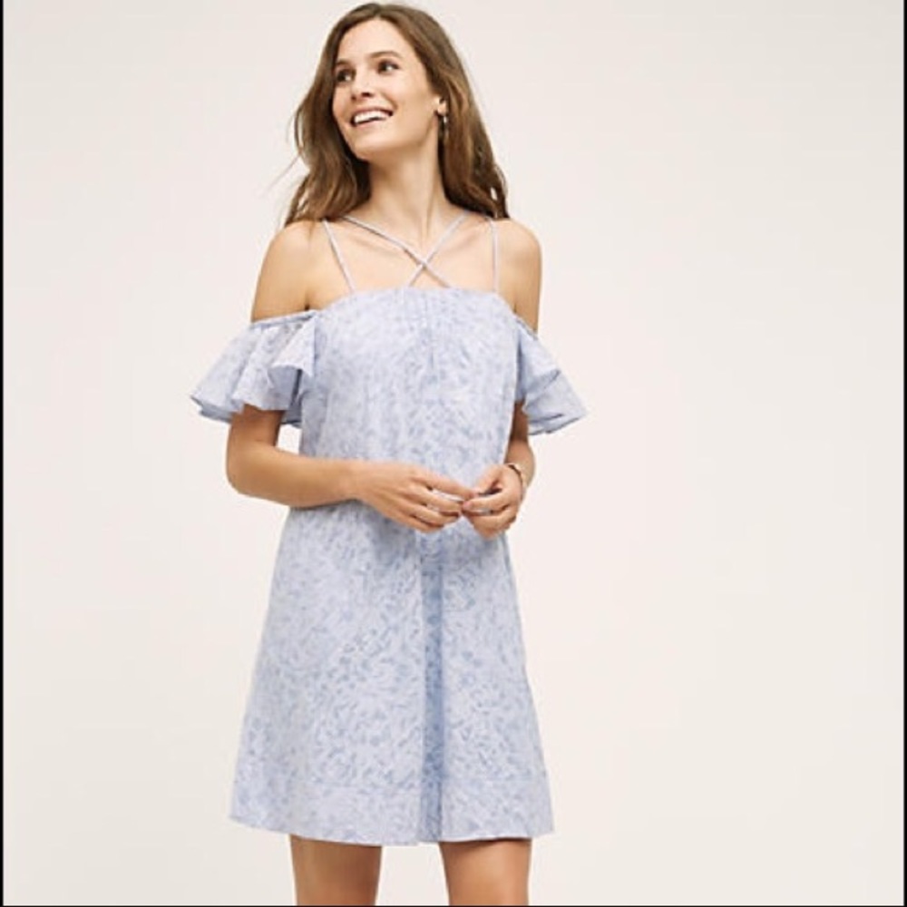 Anthropologie dayflower off the shoulder dress