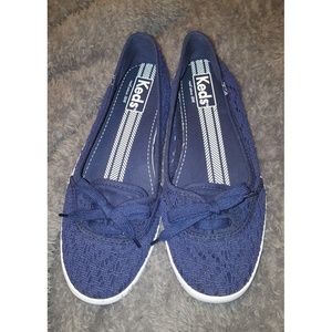 NWOT blue crocheted keds flats