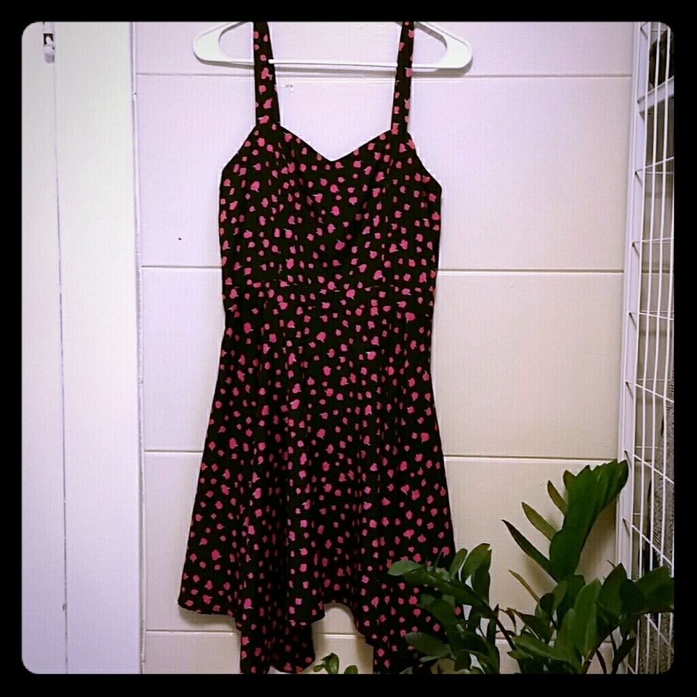 Sweet Heart Neckline, Floral, Midi Dress, Large