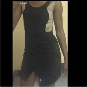 Chic black and nude dress