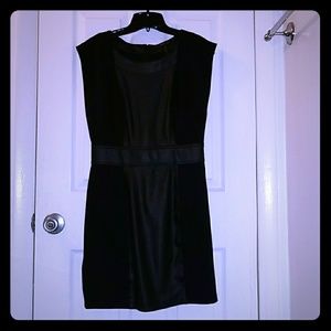 BCBGMaxAzria Black Faux Leather Sleeveless Dress