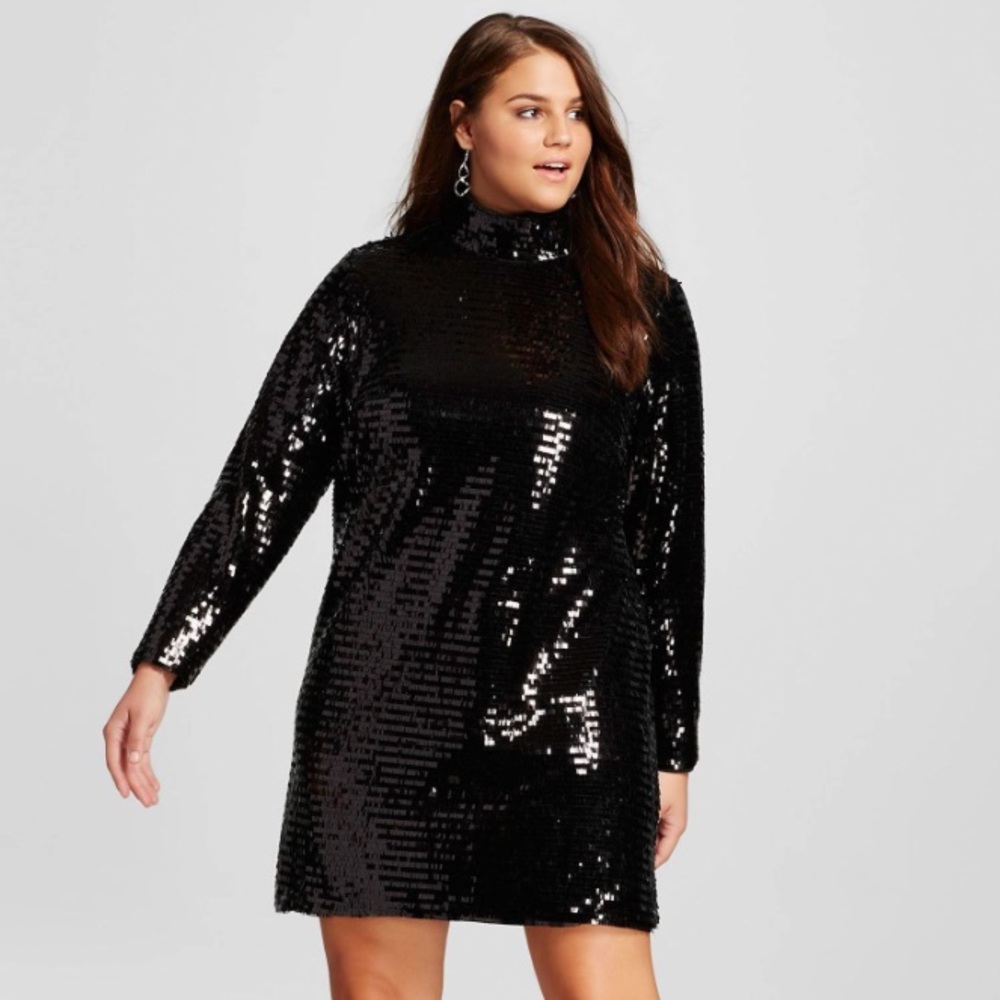 Who What Wear Sequin Mock Mini Dress