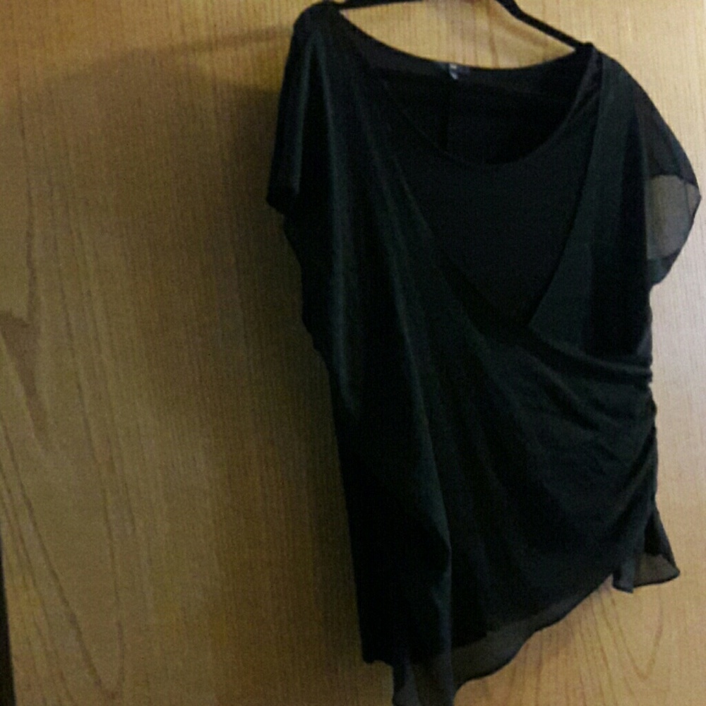 Black shirt with overlay