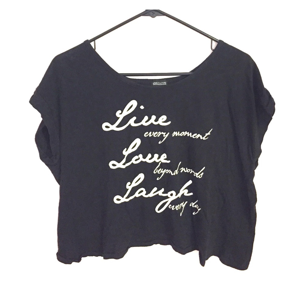 black open back crop top