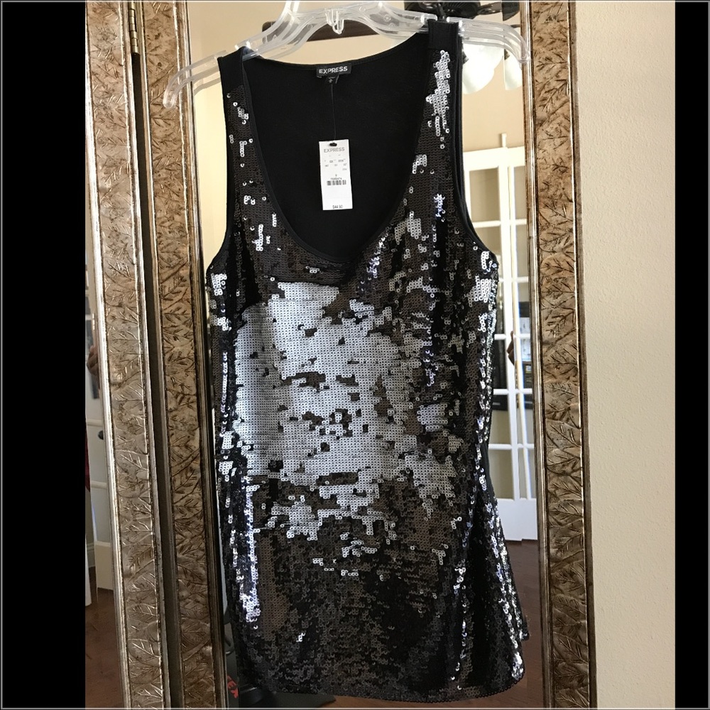 Express "Sequin flip flop tank"