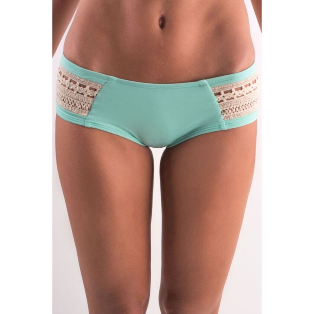 L*Space Mint Crochet Hipster Bottom