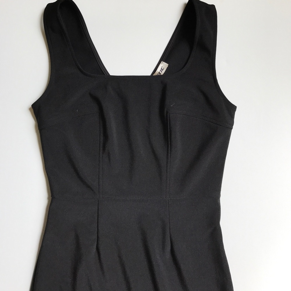Lace lined black dress