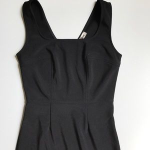 Lace lined black dress