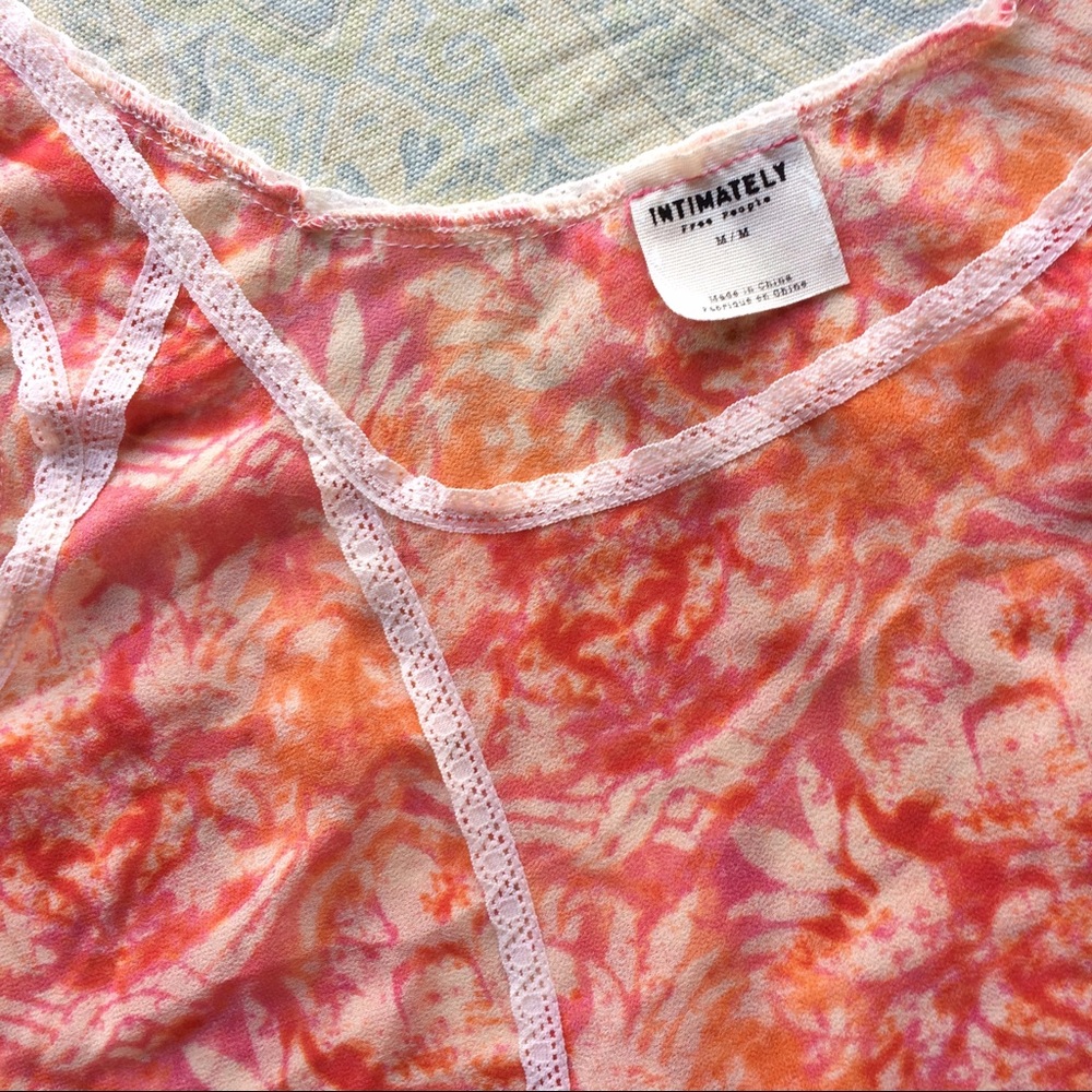 NWT Free People Intimately dress sheer pink lace - Picture 2 of 4