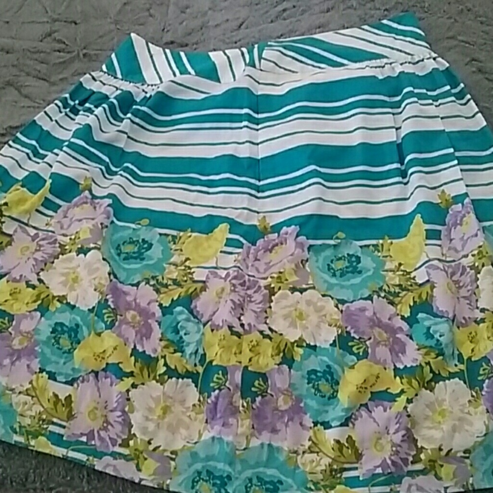 Talbot's Turquoise and White Skirt