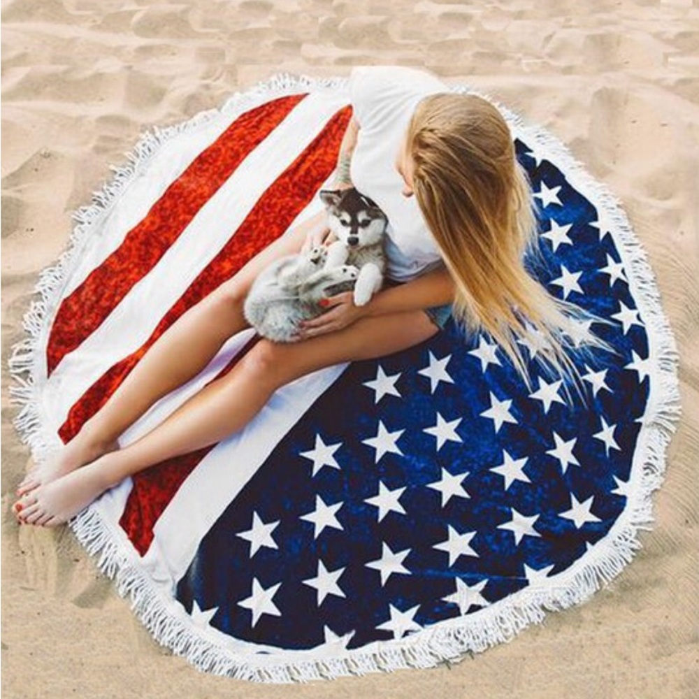 American Flag Beach Wrap