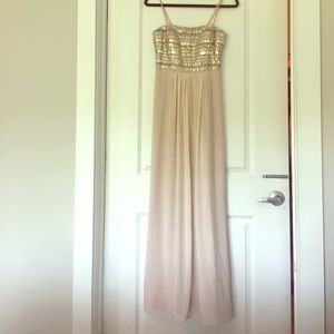 Long beaded Blush colored Aidan Maddox