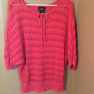 Loose crochet top.  Beautiful coral color