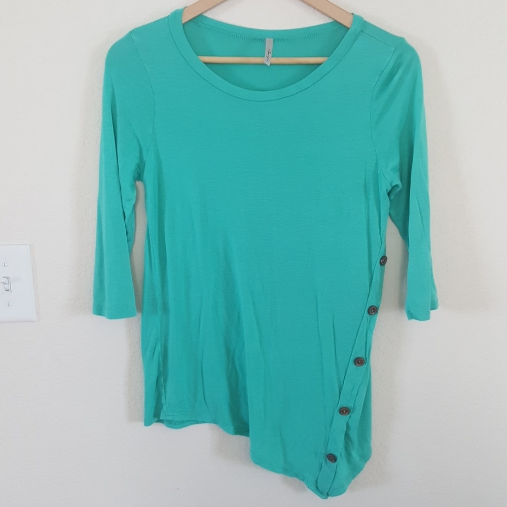 Teal long sleeve tee